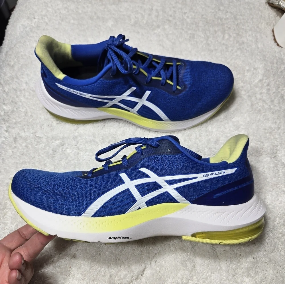 Asics Gel Pulse 14 Shoes Running Men's Sz 9 Blue/white